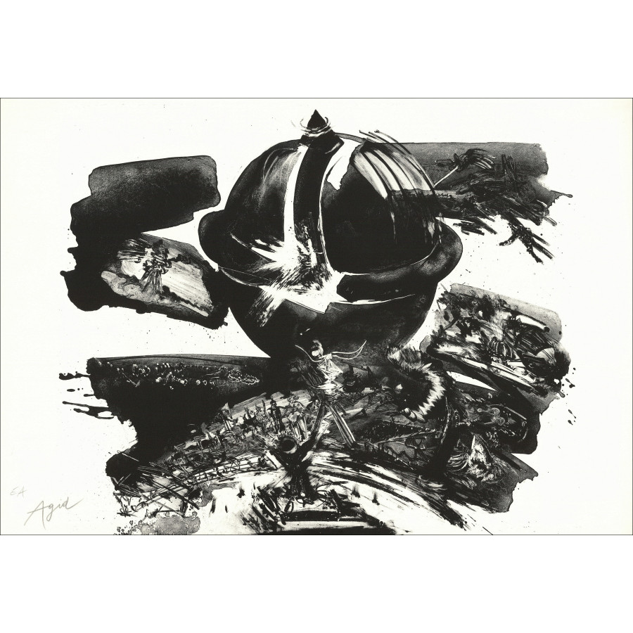 AGID Olivier - Original-Lithographie "Komposition" 63x90cm