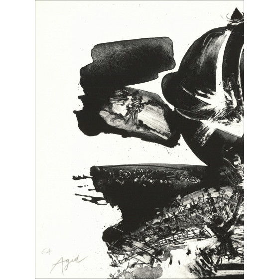 AGID Olivier - Litografia originale "Composizione" 63x90cm