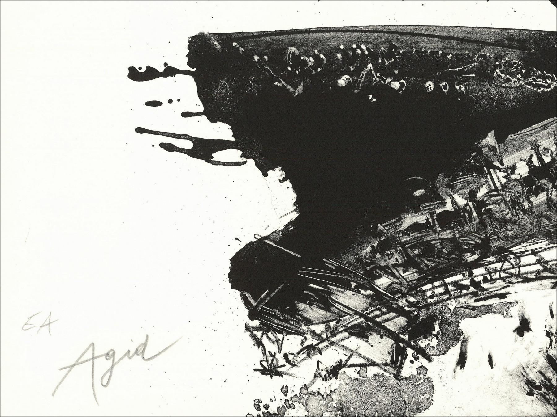 AGID Olivier - Lithographie originale "Composition" 63x90cm