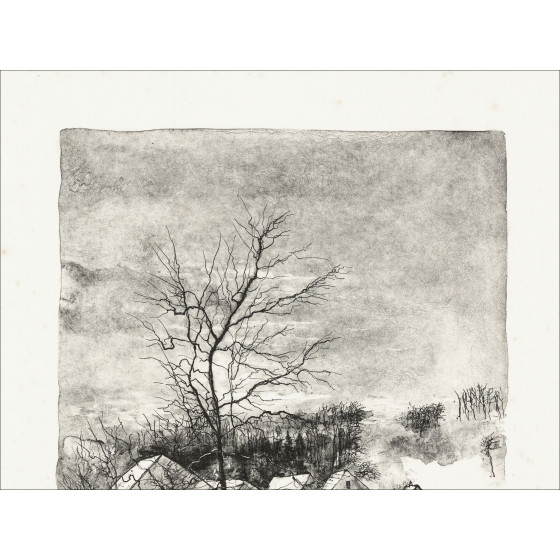 GANTNER Bernard - Original-Lithografie "Das Dorf"