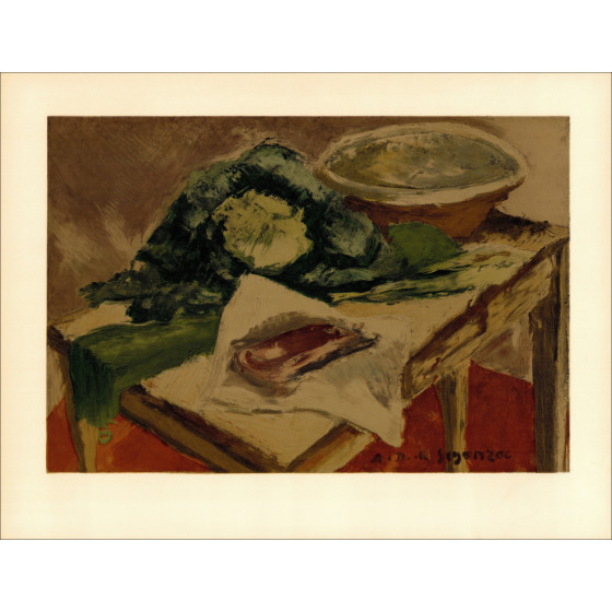 André Dunoyer de Segonzac Stilleven met kool, lithografie