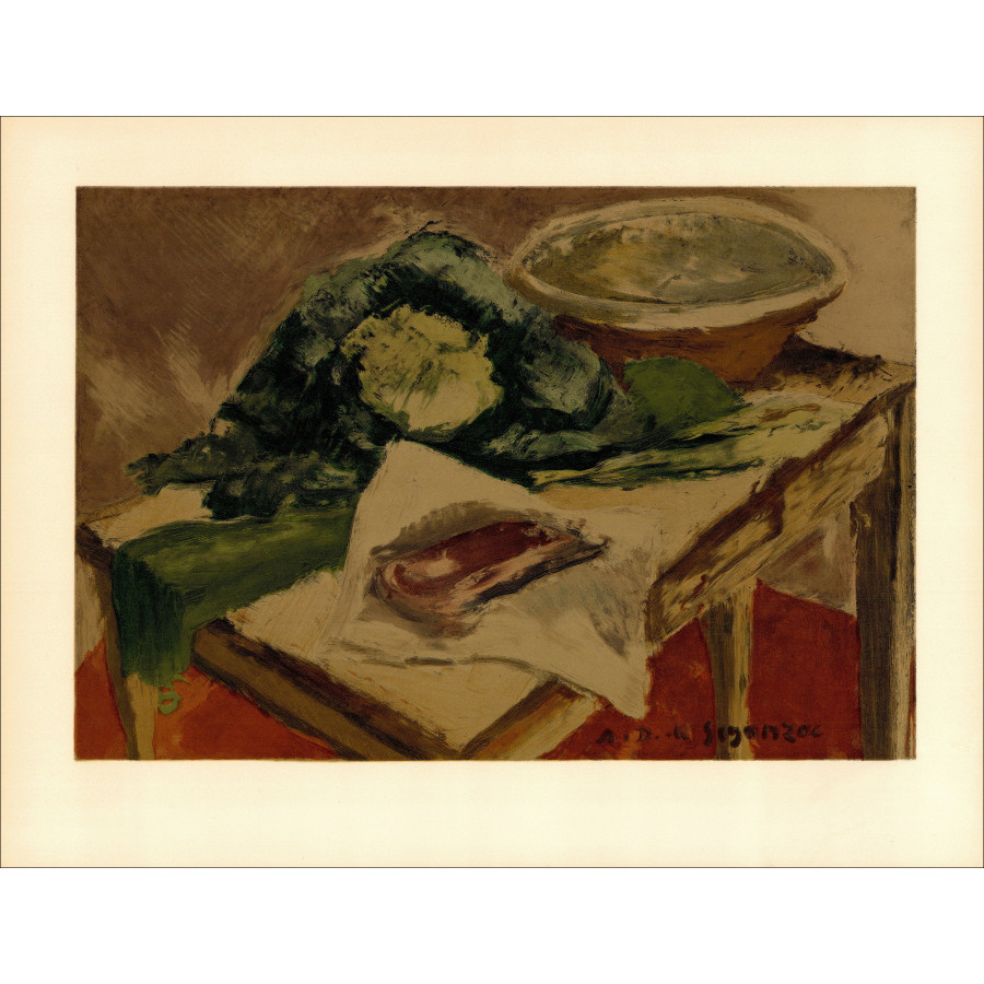 André Dunoyer de Segonzac Stilleven met kool, lithografie