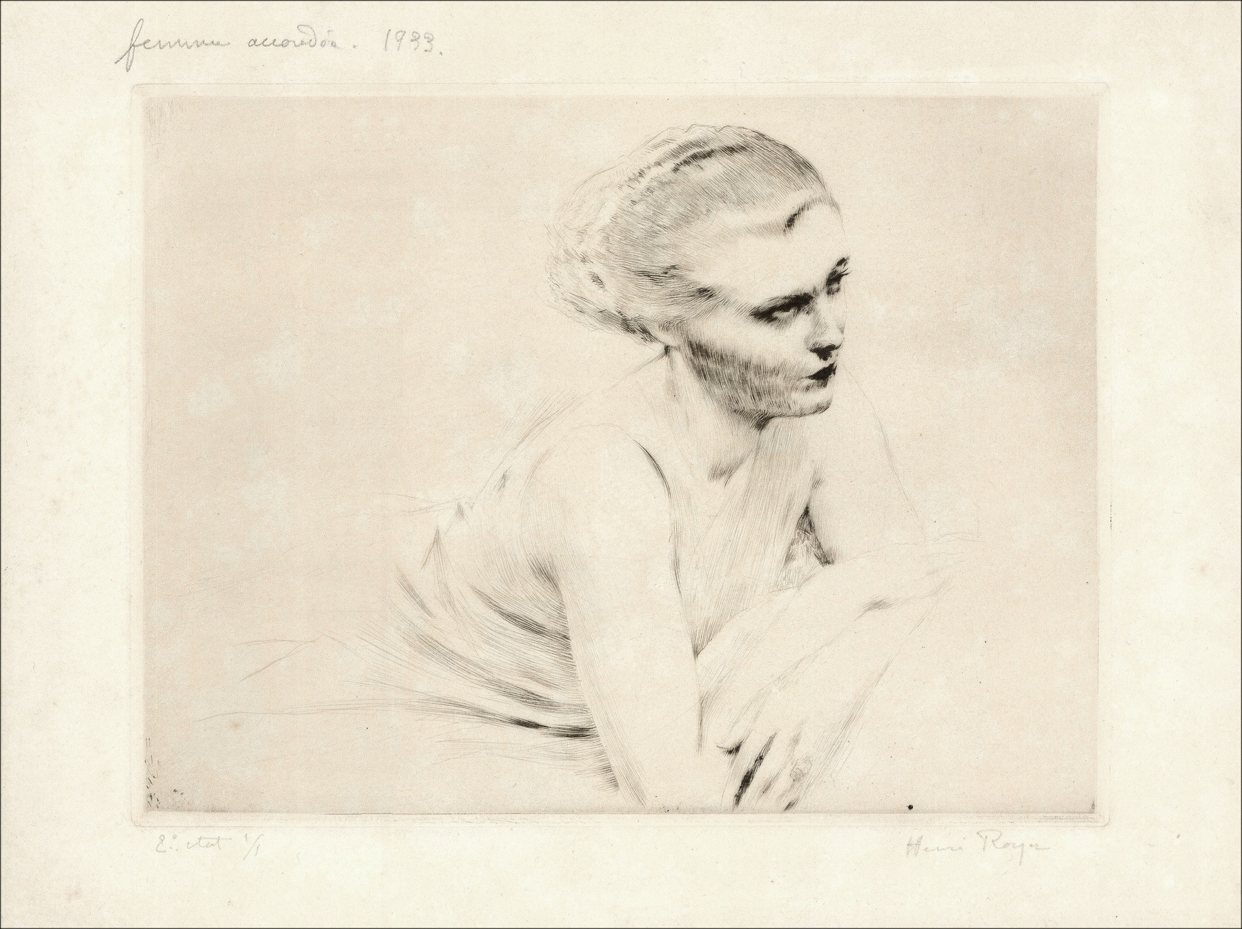 Originele gravure Henri-Paul Royer - Girl