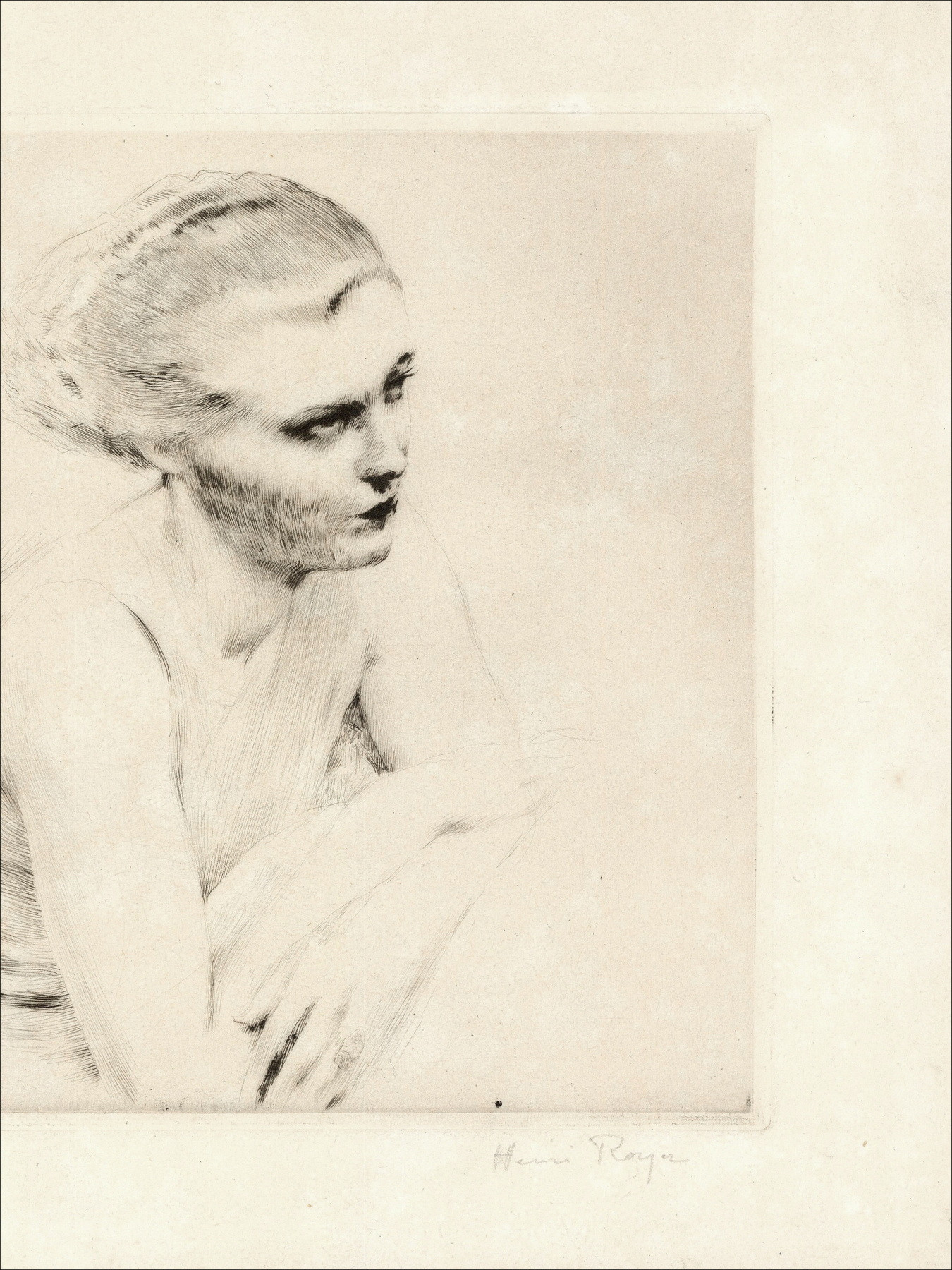 Originele gravure Henri-Paul Royer - Girl