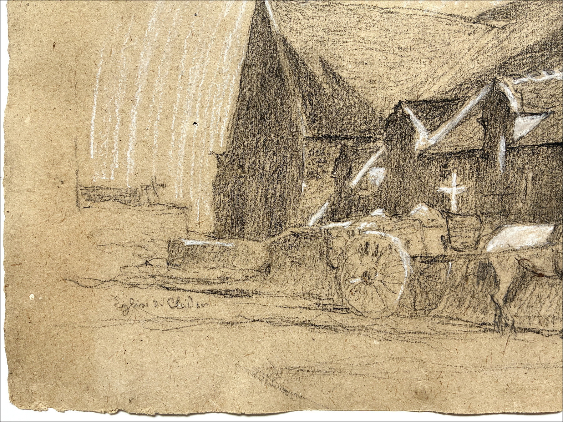 Henri-Paul Royer Chiesa, disegno originale firmato