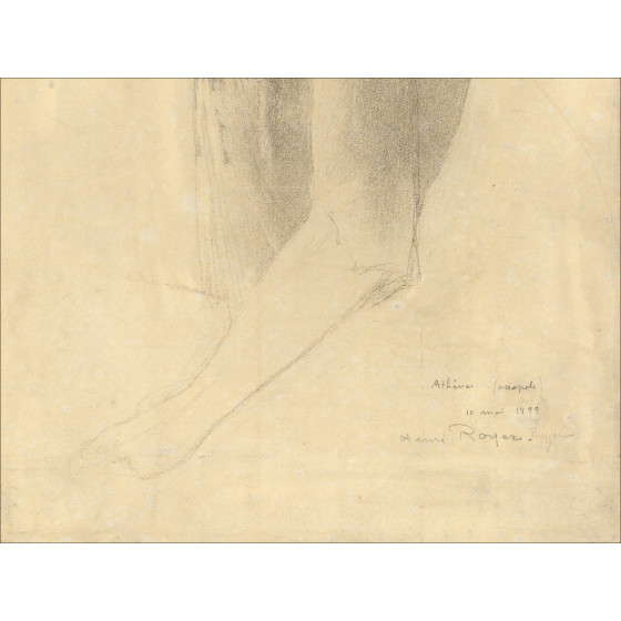 Henri-Paul Royer Athen (Akropolis), Originalzeichnung signiert