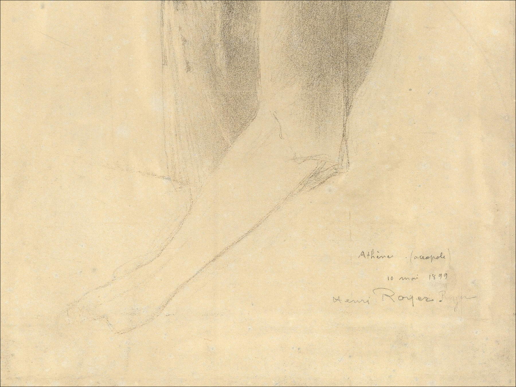 Henri-Paul Royer Athens (Acropolis), original signed drawing