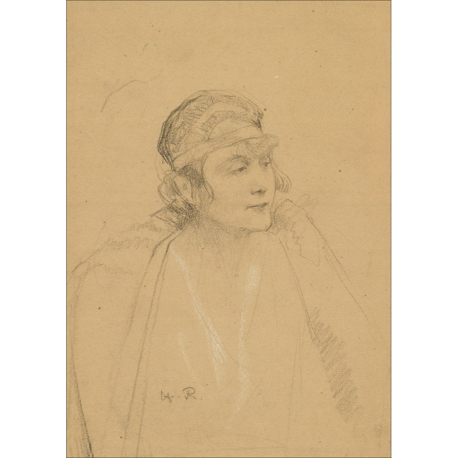 Henri-Paul Royer Portret, originele potloodtekening