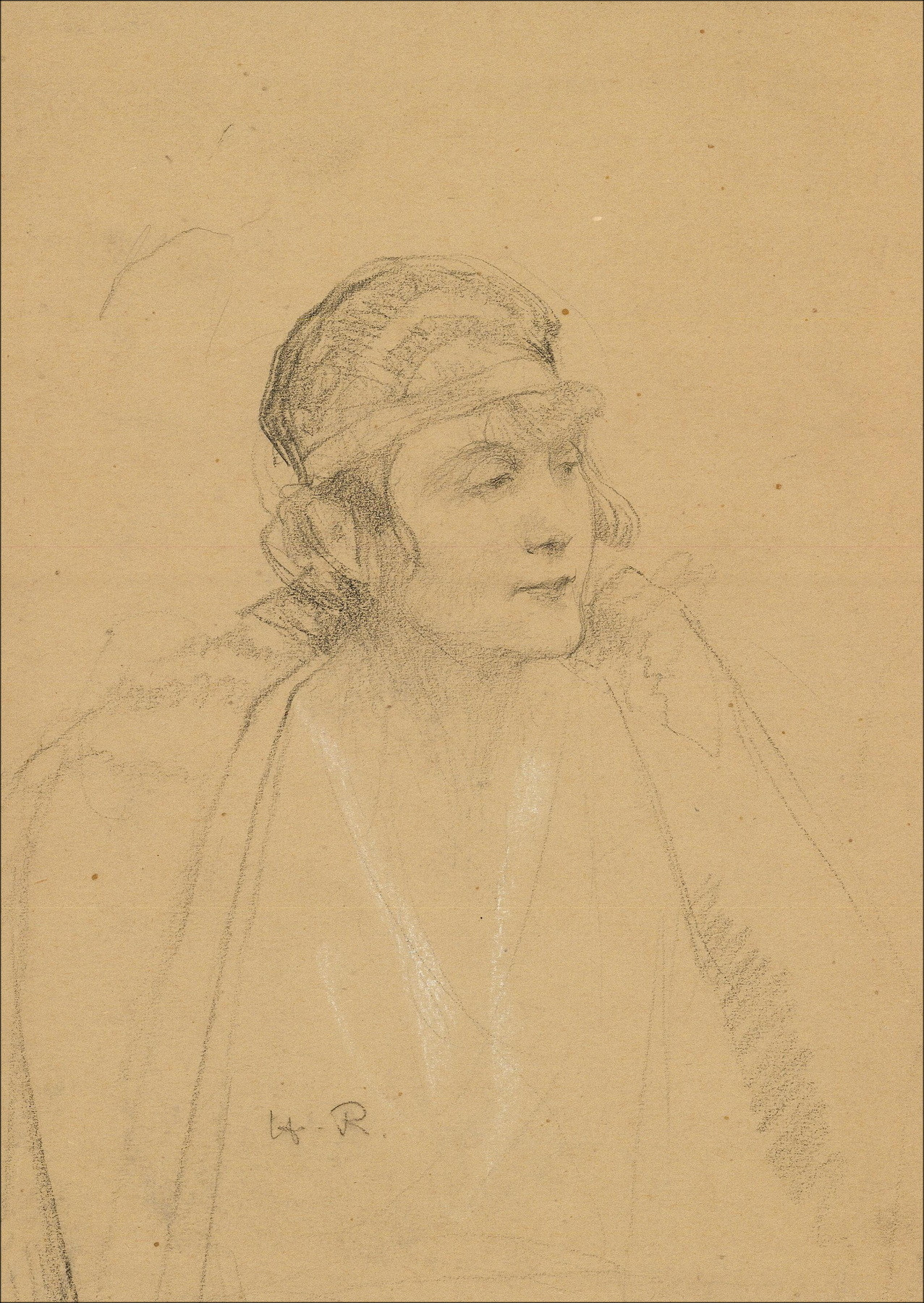 Ritratto di Henri-Paul Royer, disegno originale a matita