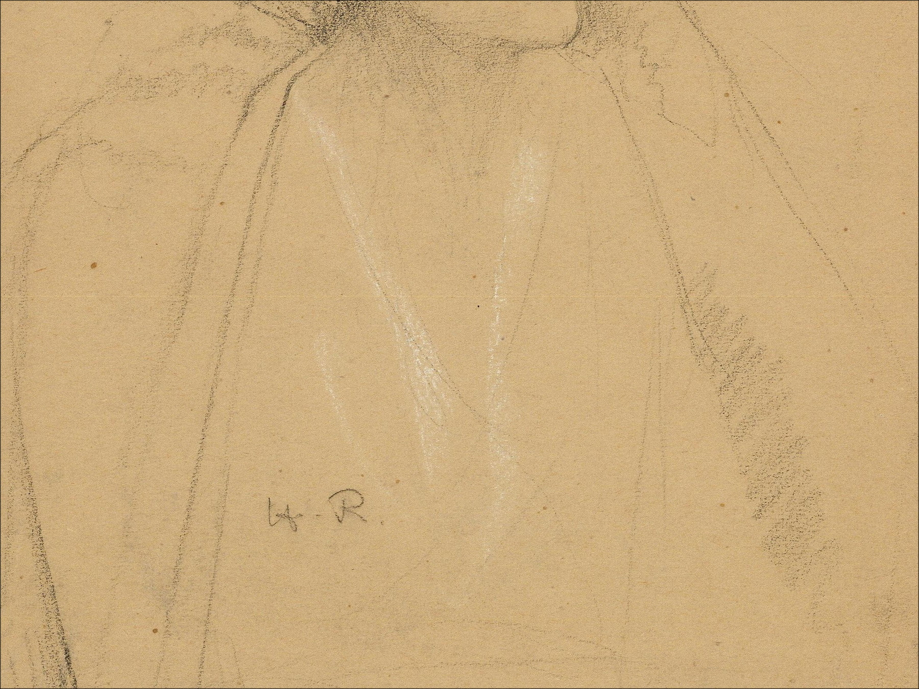 Henri-Paul Royer Portrait, original pencil drawing