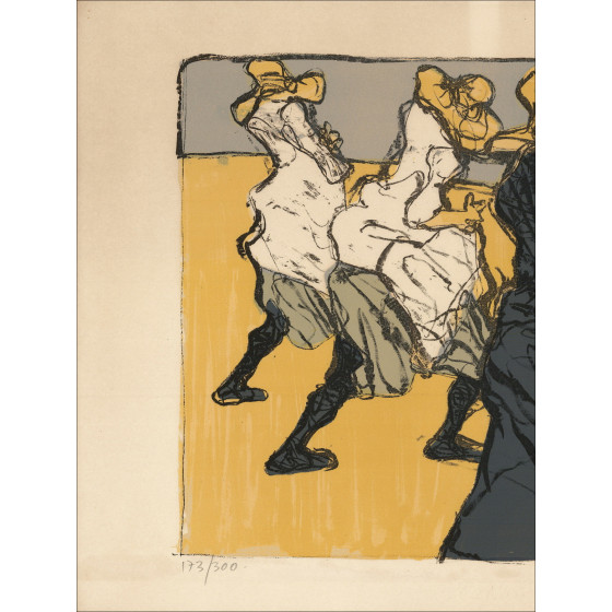 Claude Weisbuch Femmes Lorraines aux champs, lithographie signée