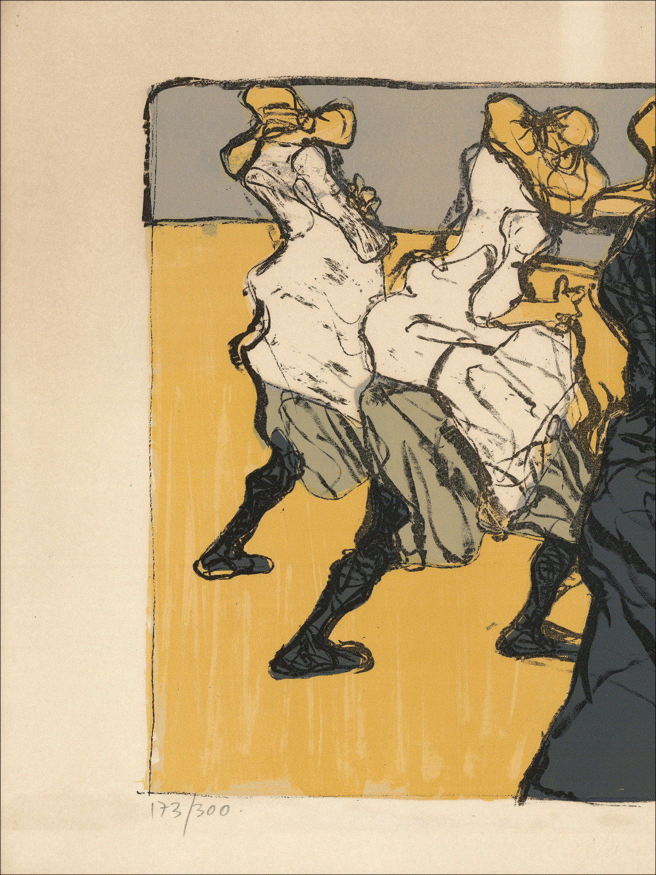 Claude Weisbuch Femmes Lorraines aux champs, lithographie signée