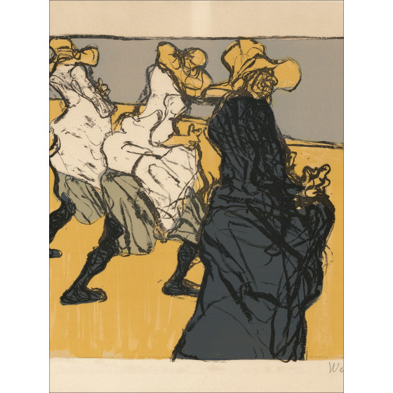 Claude Weisbuch Women from Lorraine in the fields, signed lithograph
