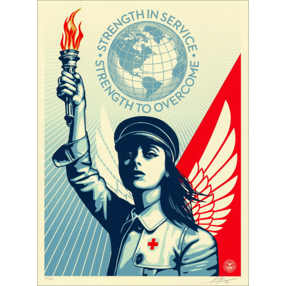 Shepard Fairey, Lonesome Crowded Tower 2022, zeefdruk
