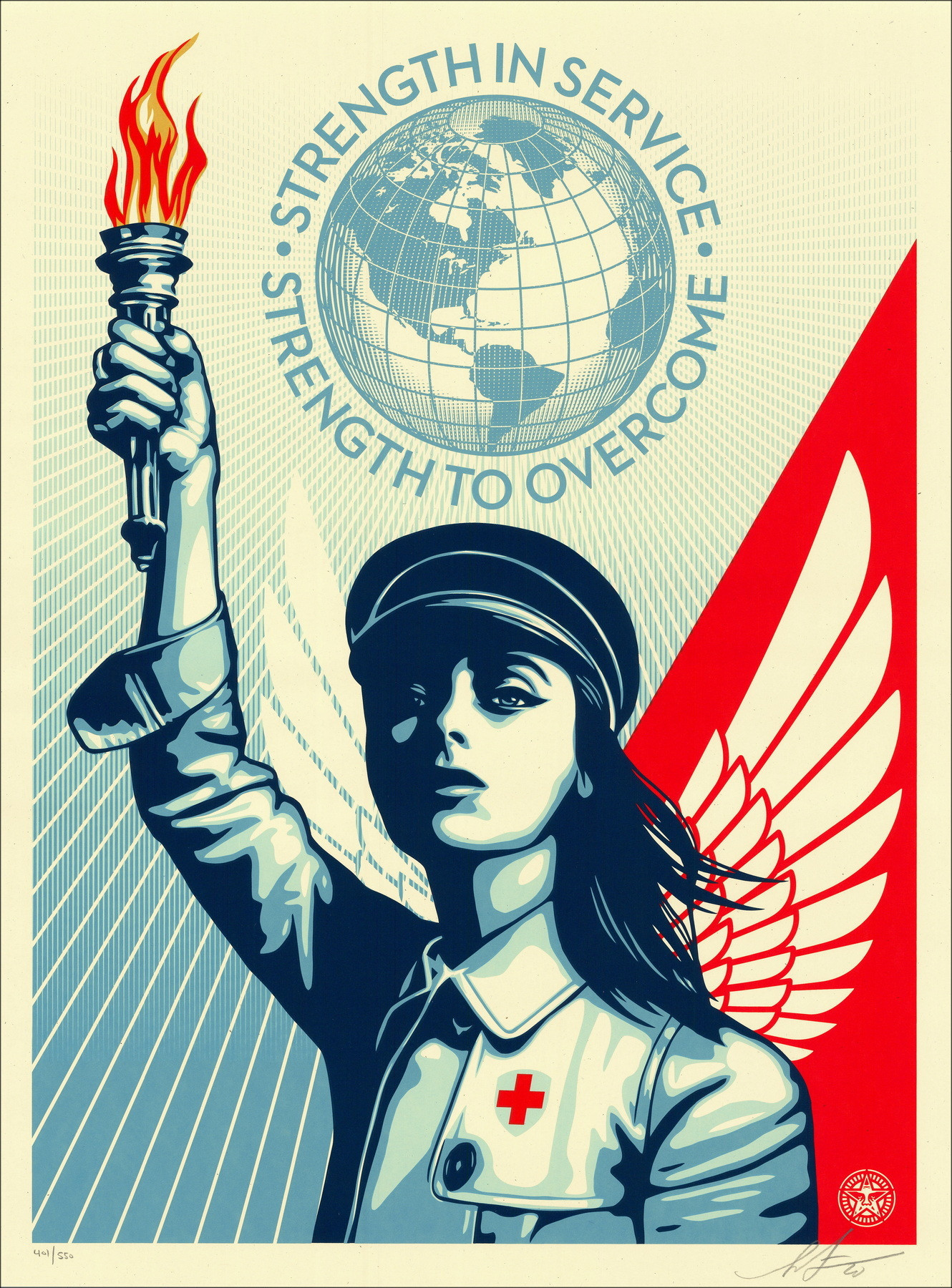 Shepard Fairey, Lonesome Crowded Tower 2022, serigrafia