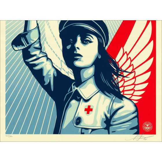 Shepard Fairey, Lonesome Crowded Tower 2022, Siebdruck