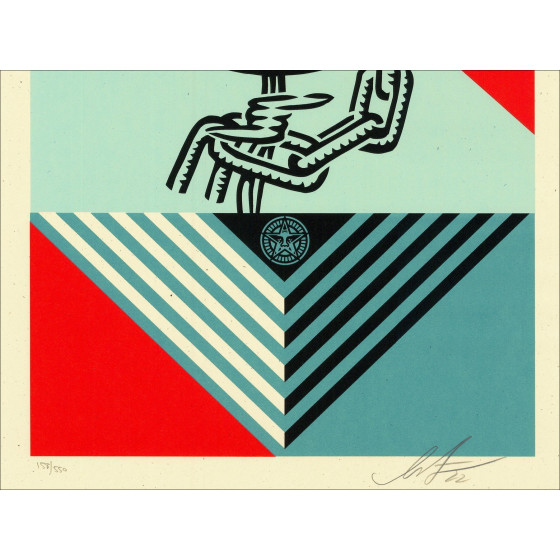 Shepard Fairey Rise Above Rose Geometric 2022, serigrafia firmata