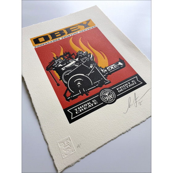 Shepard Fairey, Not a Terrorist 2026, letterpress screen print