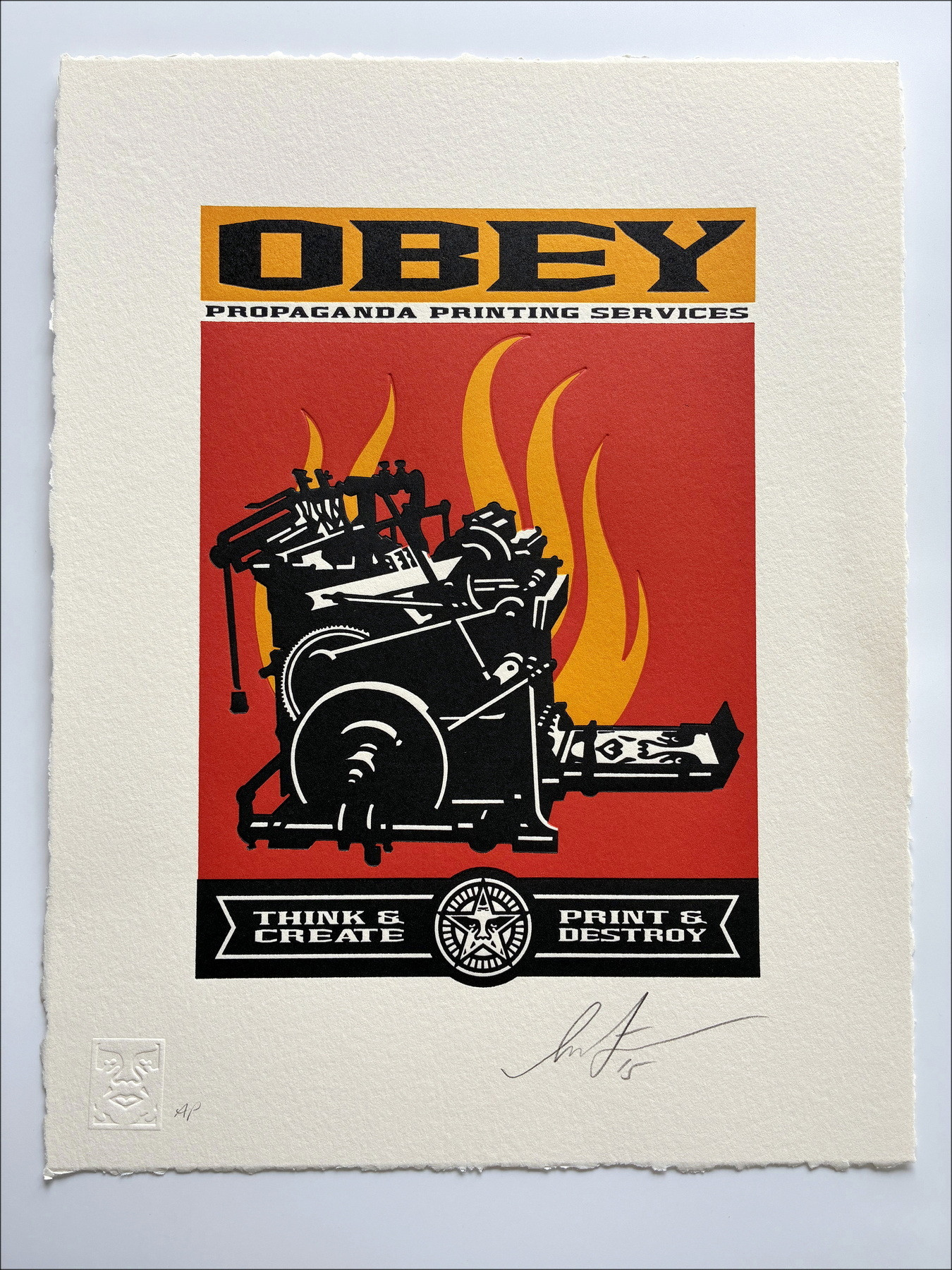 Shepard Fairey, Not a Terrorist 2026, sérigraphie letterpress