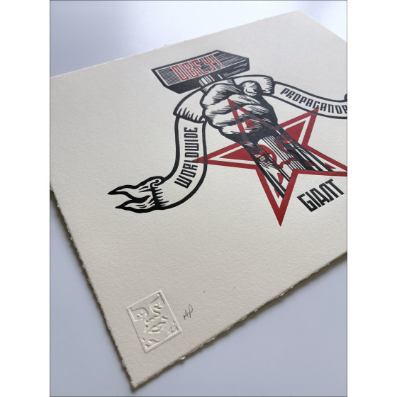 Shepard Fairey Hammer and Fist Letterpress 2019, AP firmata