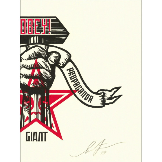 Shepard Fairey Hammer und Faust Letterpress 2019, signierte AP