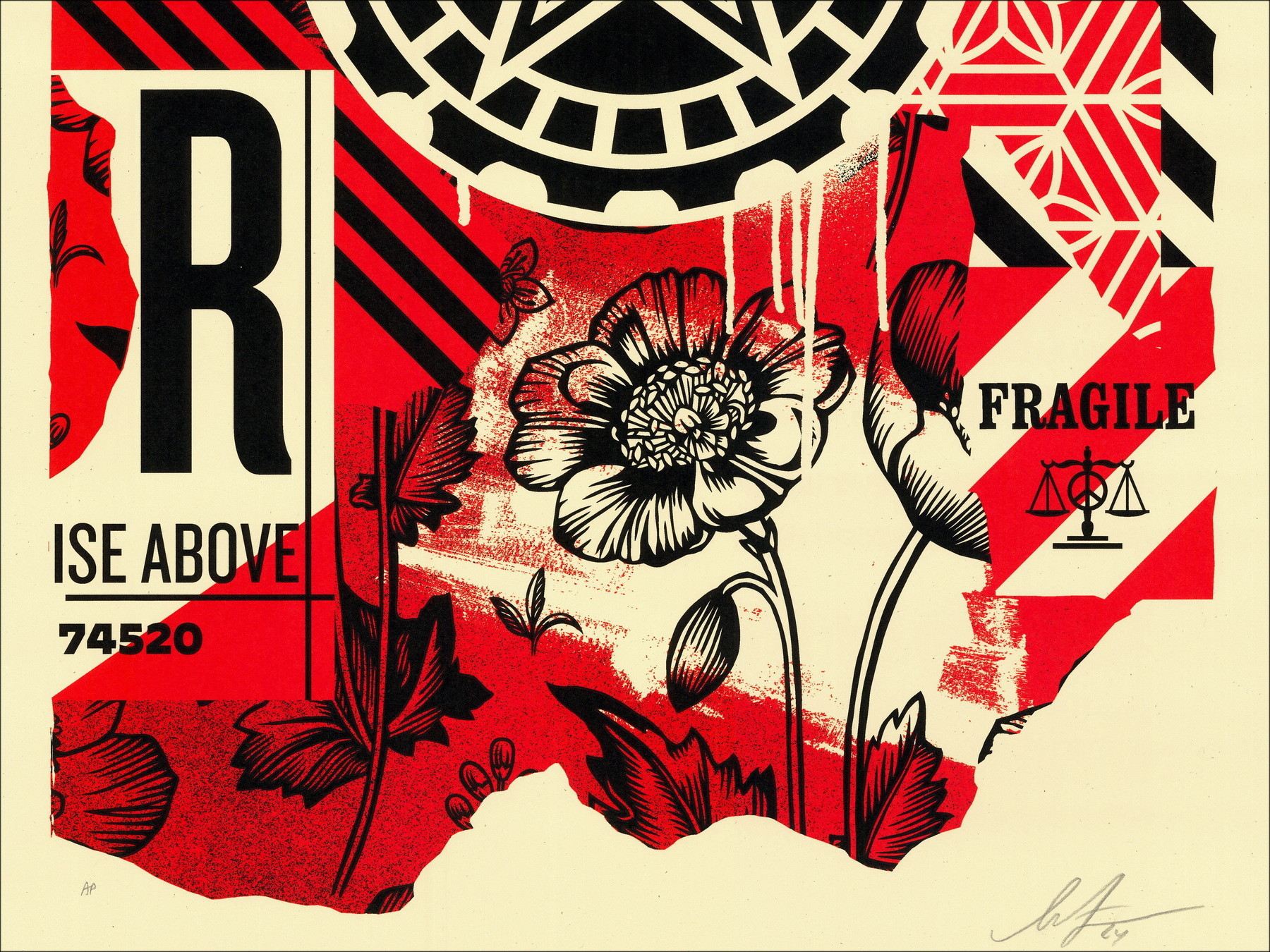 Shepard Fairey Gear of Justice 2024, sérigraphie AP signée