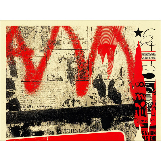 Shepard Fairey Hello My Name Is 2019, serigrafía AP firmada.