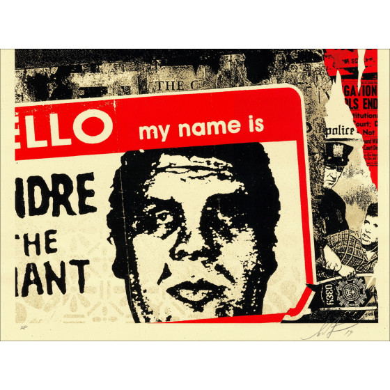 Shepard Fairey Hello My Name Is 2019, serigrafia AP firmata