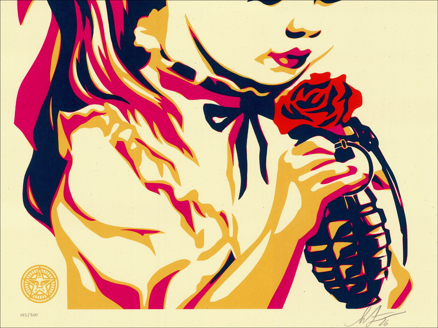 Shepard Fairey War By Numbers 2026, gesigneerde zeefdruk