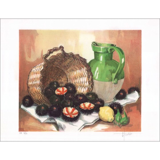 Jean TRIOLET - Lith Origin Originale "Nature morte aux oursons" 44x57cm, getekend en met potlood genummerd door de kunstenaar