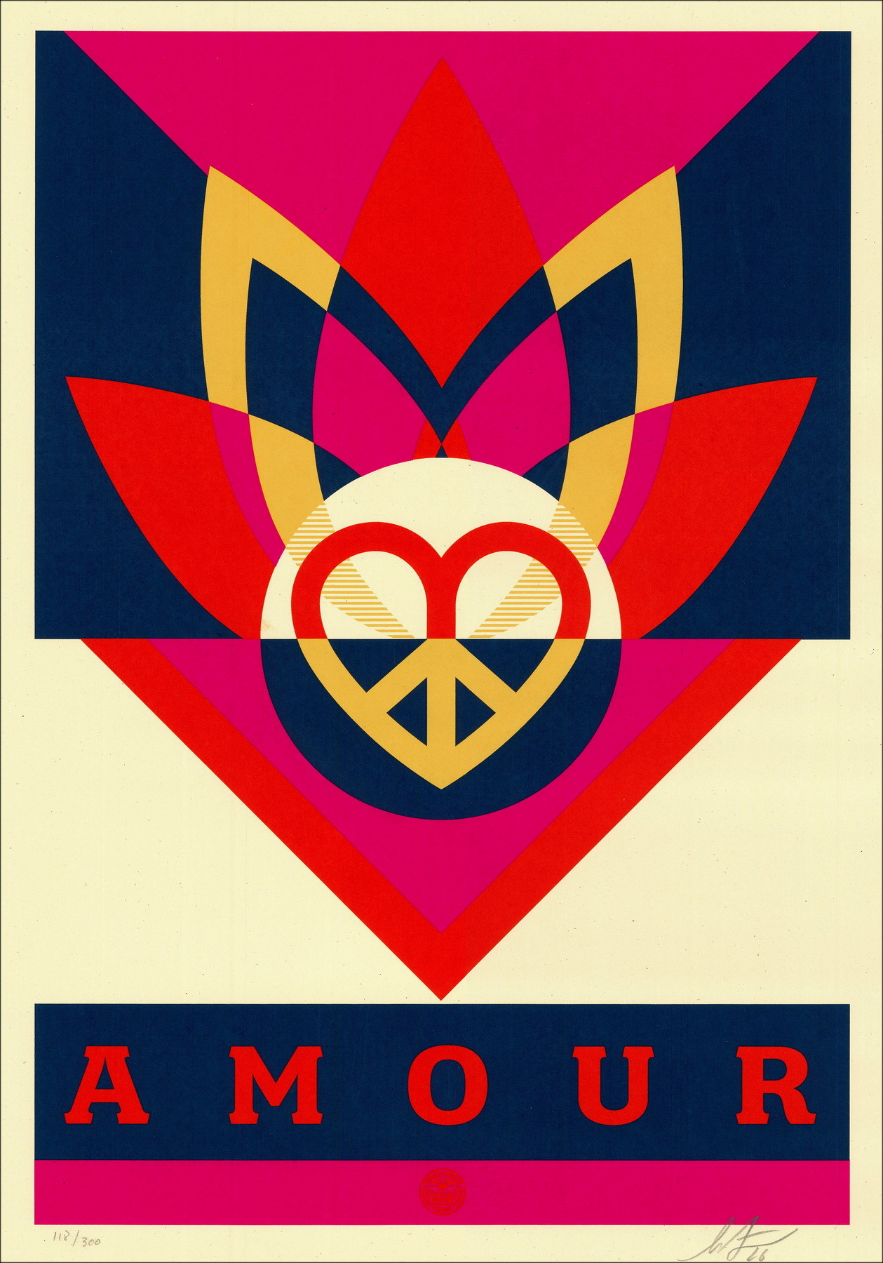 Shepard Fairey Amour Lotus 2026, sérigraphie signée et numérotée