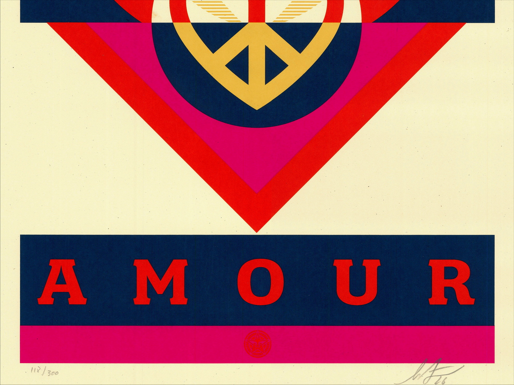 Shepard Fairey Amour Lotus 2026, zeefdruk gesigneerd en genummerd