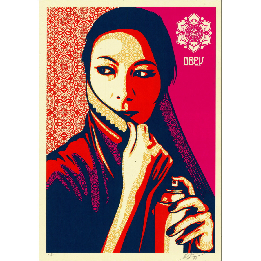 Shepard Fairey befehligt 2026, signierter und nummerierter Siebdruck.