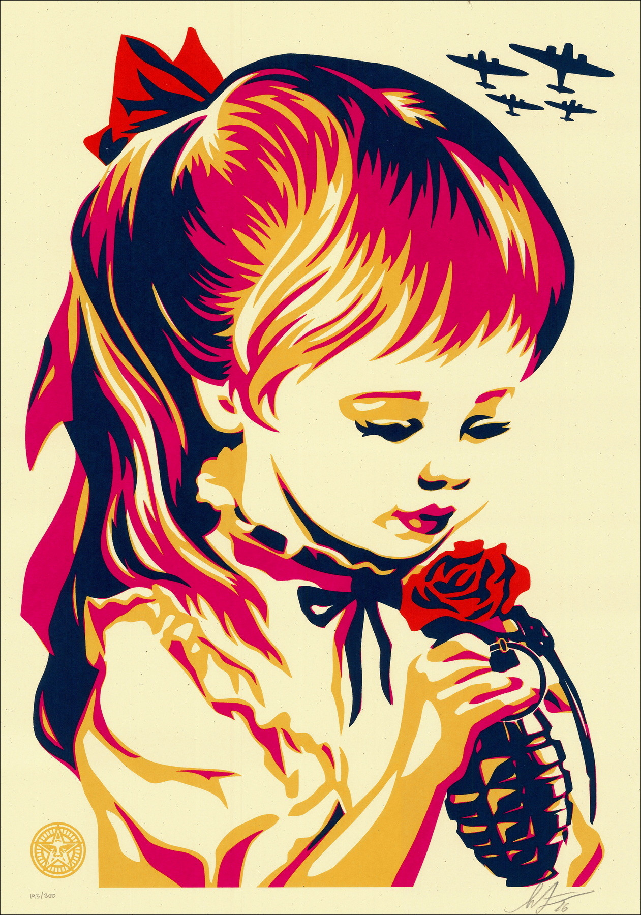 Shepard Fairey War By Numbers 2026, signierte Siebdruck