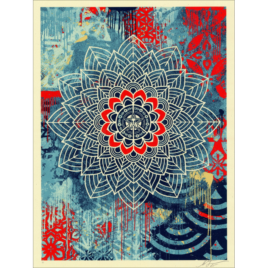 Shepard Fairey Chaos Mandala 2 2025, signierte Siebdruck-AP