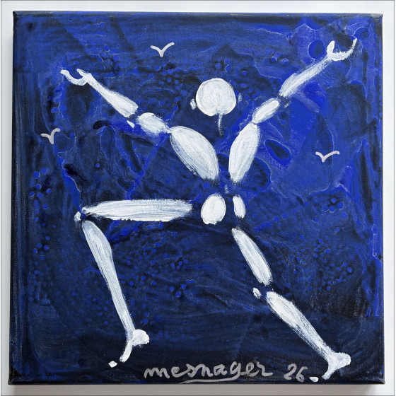Jérôme Mesnager L’Homme en blanc et les oiseaux, dipinto originale