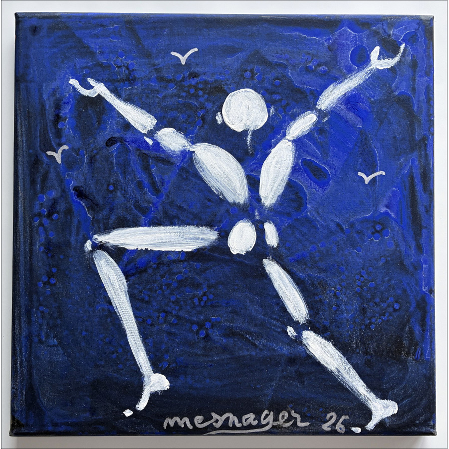 Jérôme Mesnager L’Homme en blanc et les oiseaux, dipinto originale