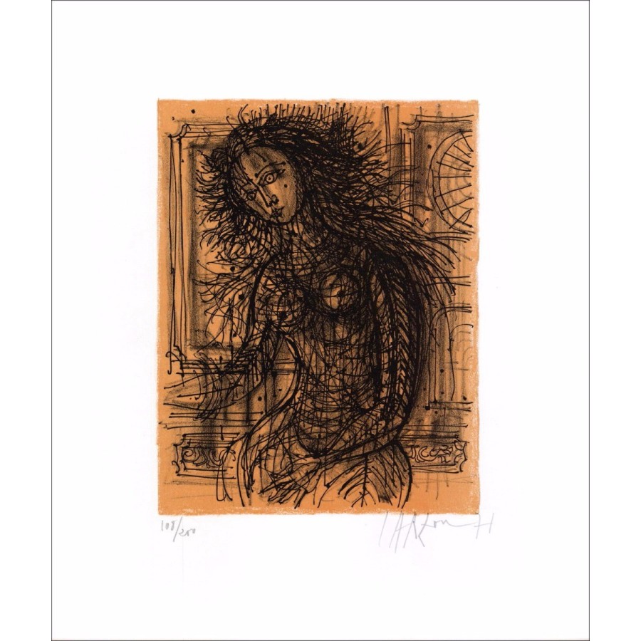 Purchase Original Lithograph Portrait of a Woman by Jean CARZOU 33x27cm 1971
