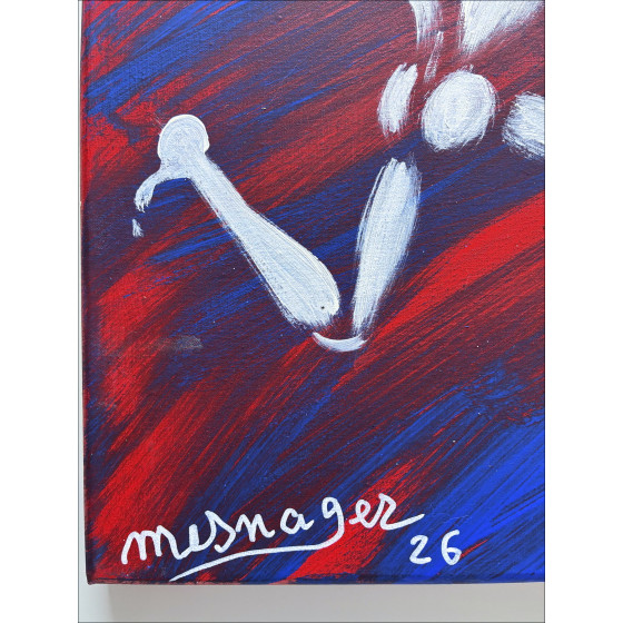 Jérôme Mesnager De Man in het wit rood, origineel schilderij