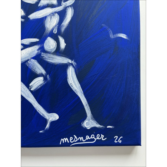 Jérôme Mesnager Il Duo Blu, dipinto originale su tela