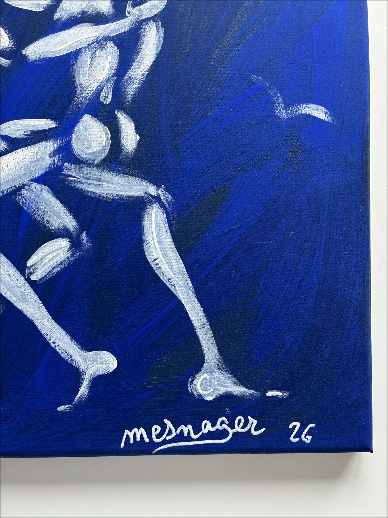 Jérôme Mesnager Le Couple Bleu, peinture originale sur toile