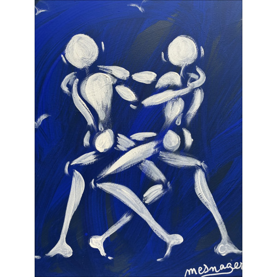 Jérôme Mesnager Das blaue Paar, Originalgemälde auf Leinwand