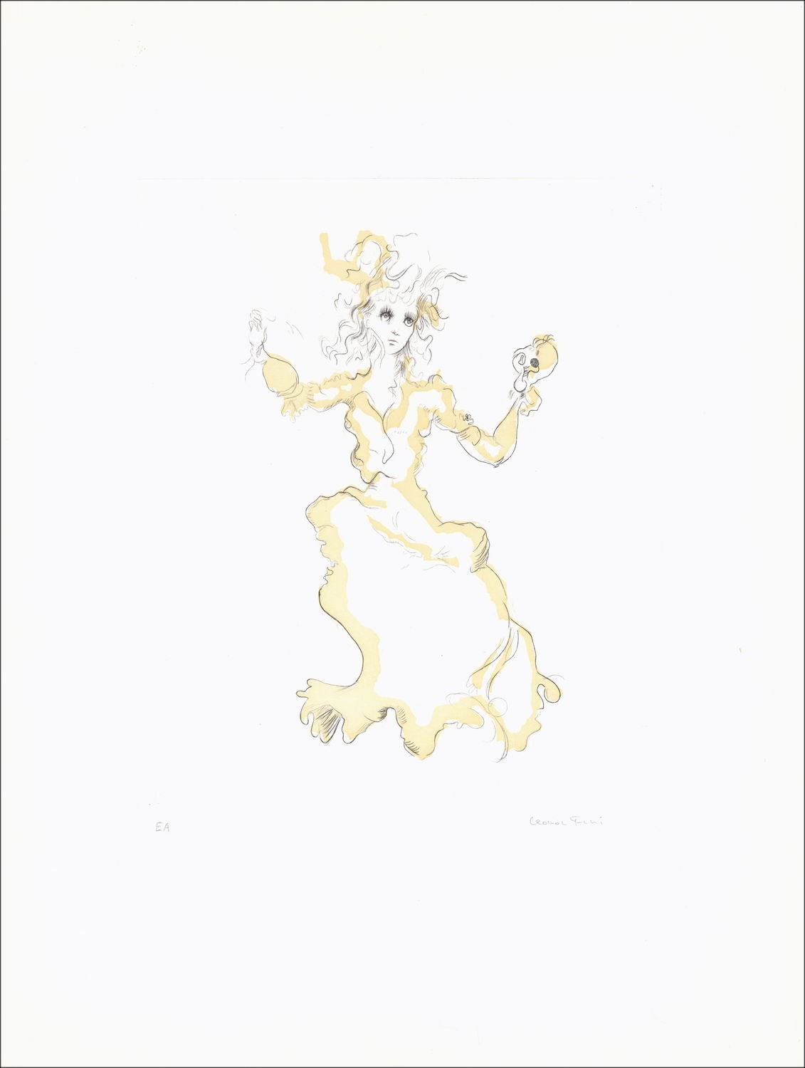 Acquista l'incisione originale "Donna con la vanità" di Leonor Fini.
