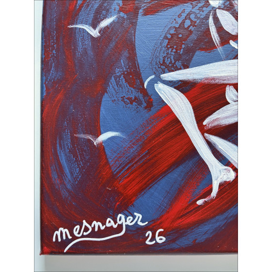 Jérôme Mesnager Das rote Paar, Originalgemälde auf Leinwand