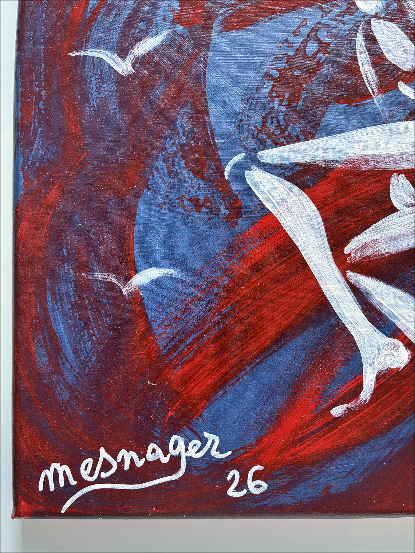 Jérôme Mesnager Il Coppia rossa, dipinto originale su tela