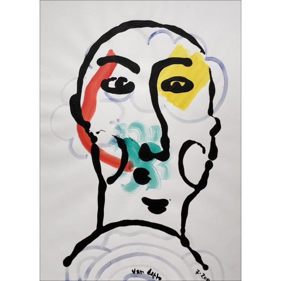 VAN LITH Jean-Paul - Dessin "Portrait" 80x60cm