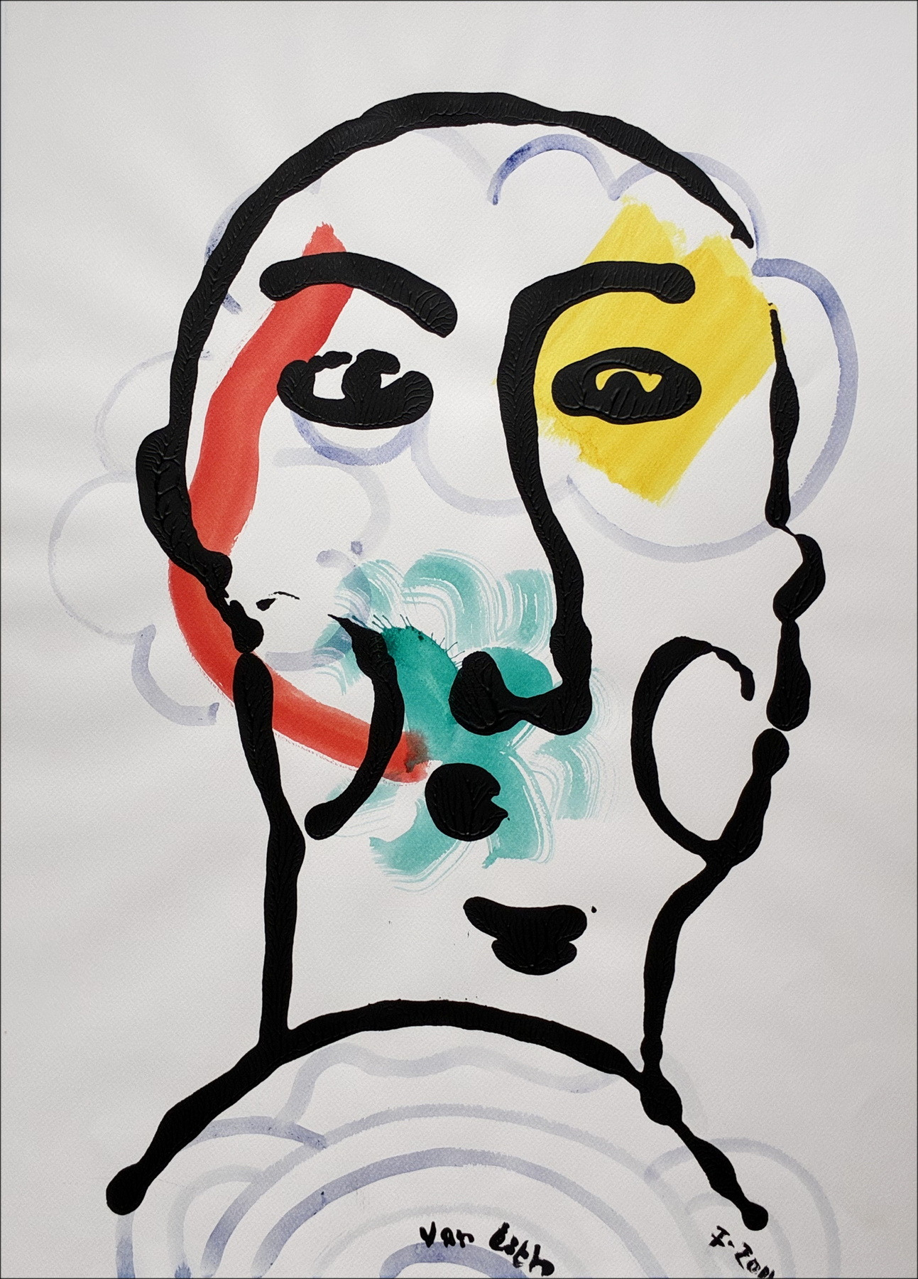 VAN LITH Jean-Paul - Drawing "Portrait" 80x60cm