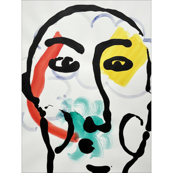 VAN LITH Jean-Paul - Dibujo "Retrato" 80x60cm