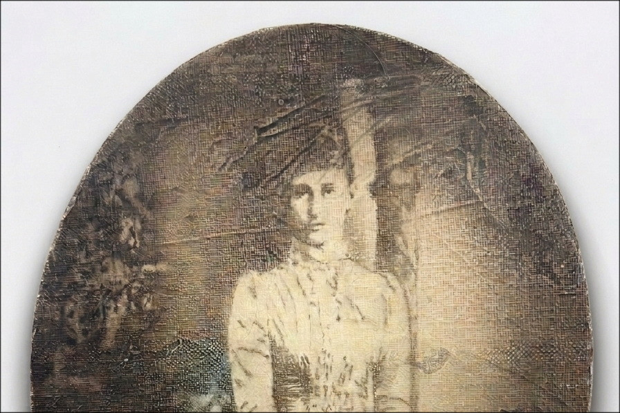 KLEINMANN Alain - olie op het originele canvas "Portret van de vrouw" 27x21cm