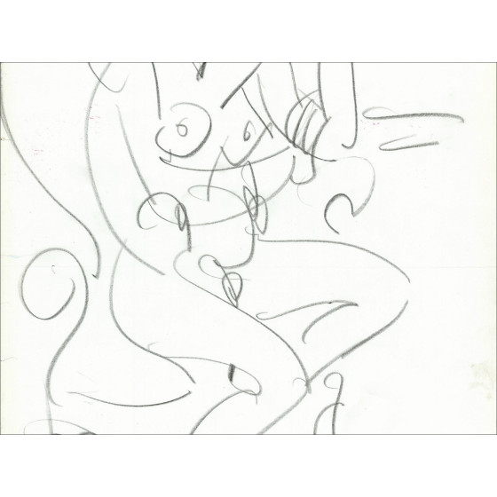 GEN PAUL - Dessin original au crayon "Femme nue" 65x49cm